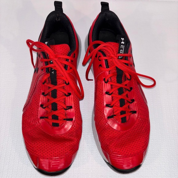 Under Armour Mens Charged RC Running Shoes Sneakers‎ Red Black Athletic Size 12 - Picture 2 of 9